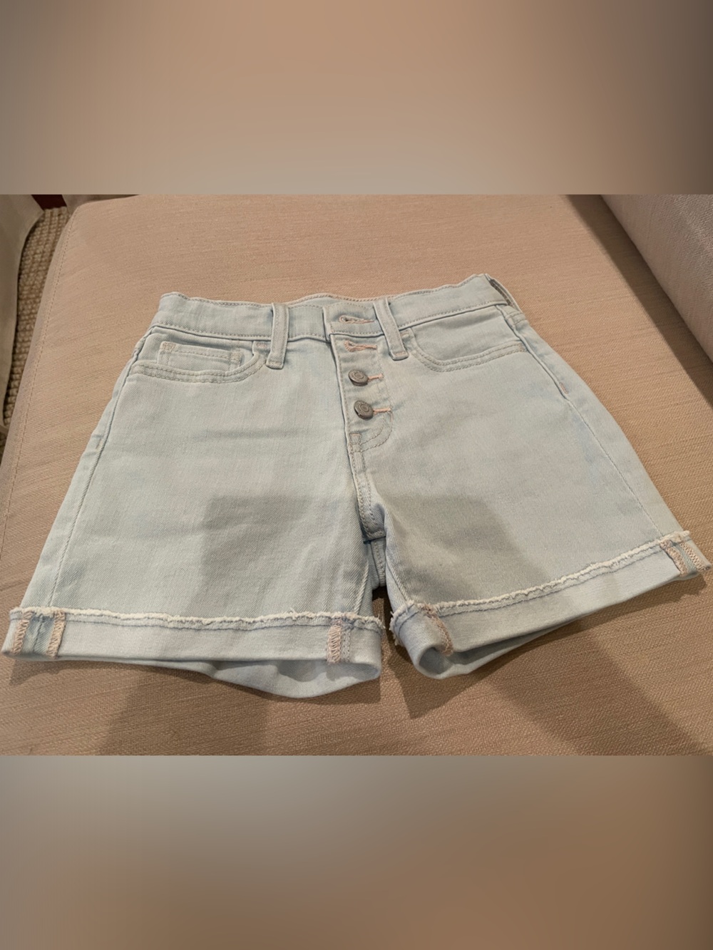 Girl's Old Navy Light Blue Denim High-Rise Button-Fly Shorts